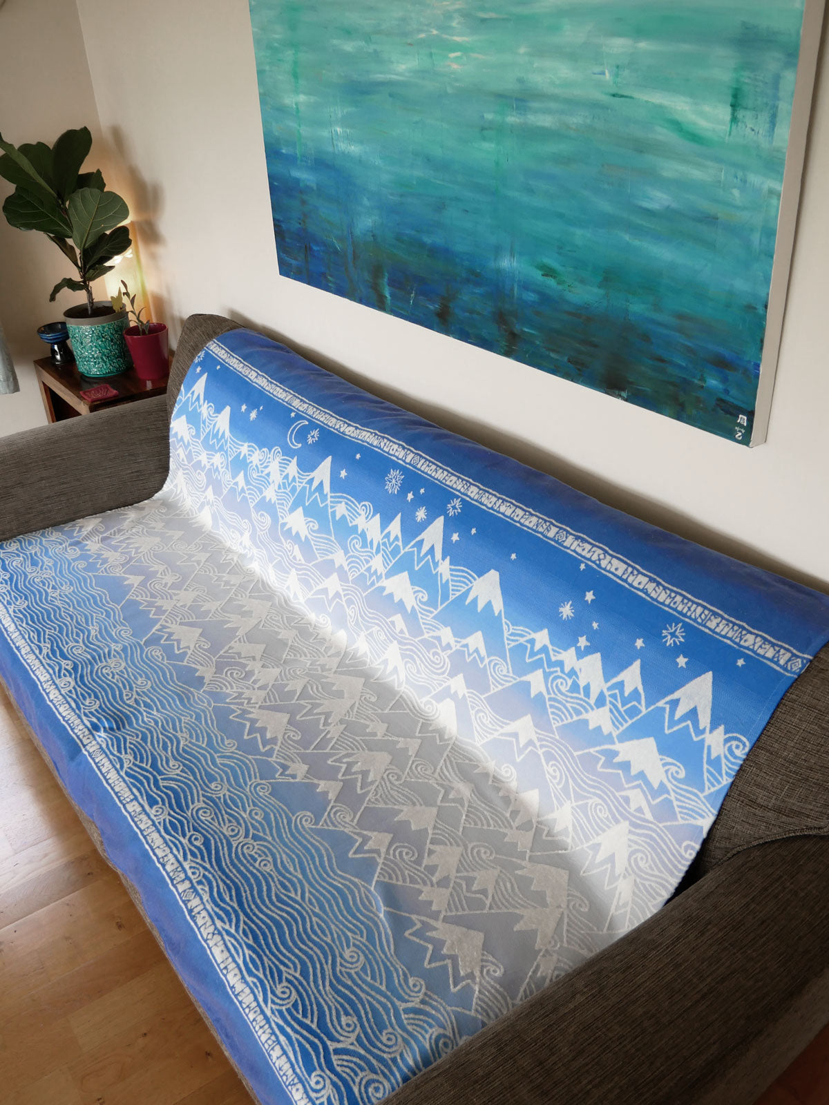 Misty Mountains Aduial Brushed Cotton Blanket