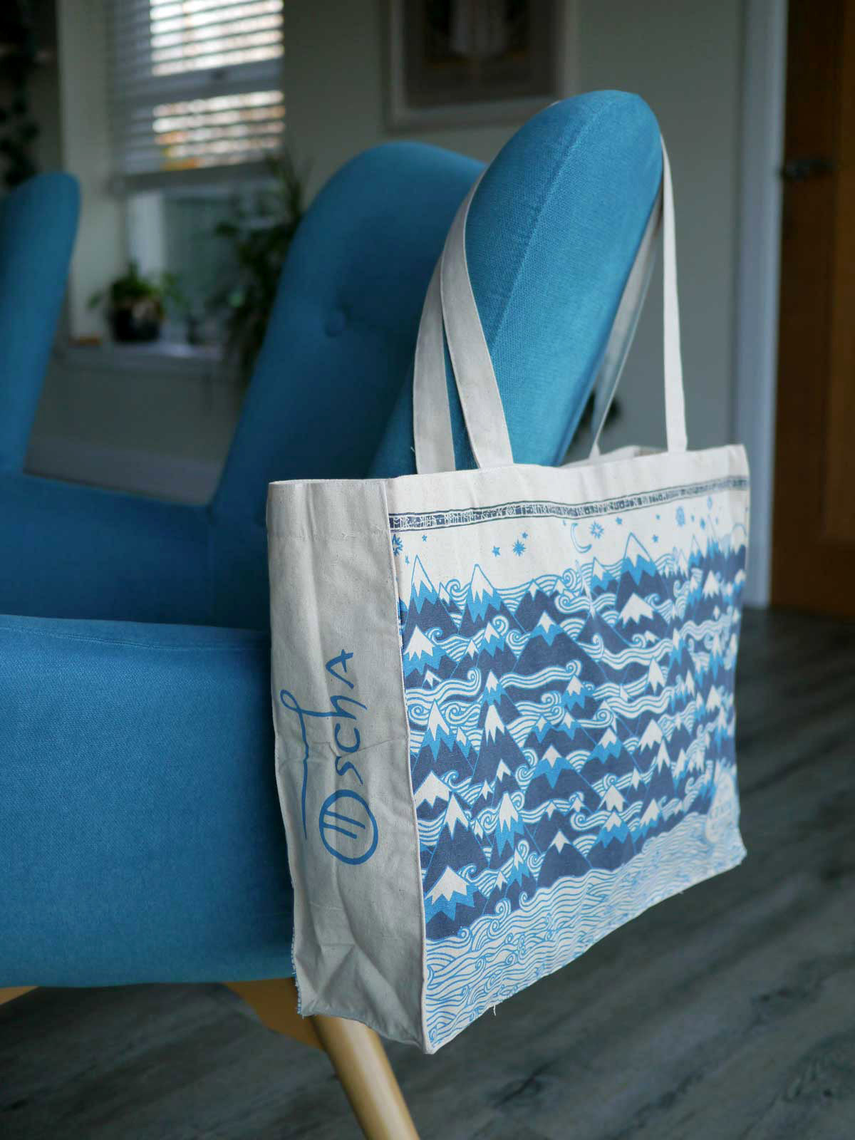 Misty Mountains Indigo Eco Tote Bag