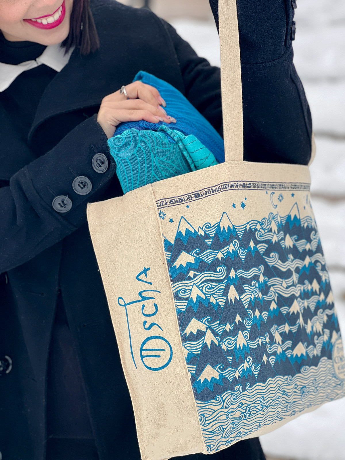 Misty Mountains Indigo Eco Tote Bag