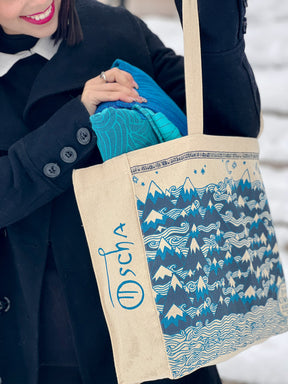 Misty Mountains Indigo Eco Tote Bag