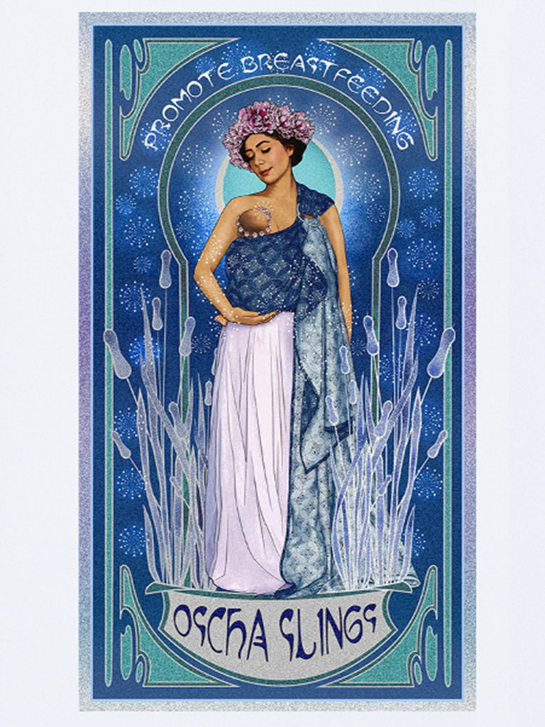 Art Nouveau Print: Promotes Breastfeeding
